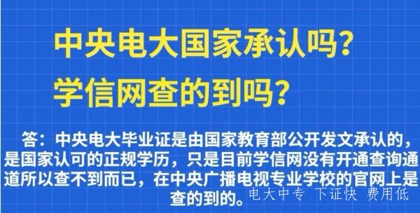 電大中專是國家承認的嗎？為什么學信網(wǎng)查不到？