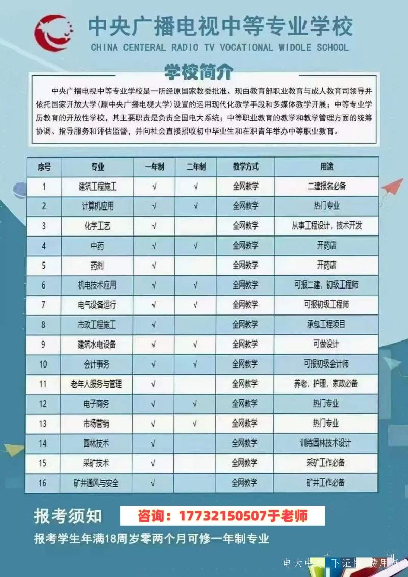 小學、初中文化怎么提升學歷？首選一年制電大中專，輕松畢業